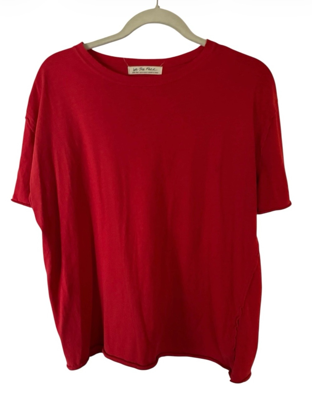 We The Free Women’s Short-Sleeve Shirt in Red Sz XS